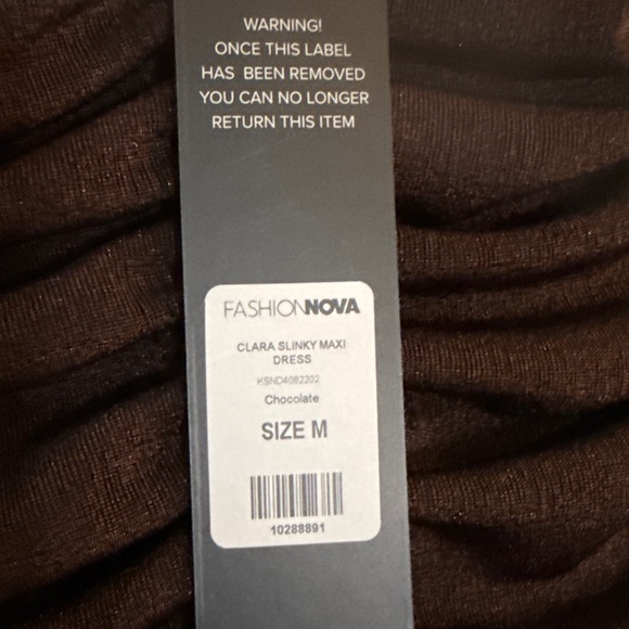 Fashion Nova Clara Slinky Chocolate Maxi Dress - Picture 11 of 11